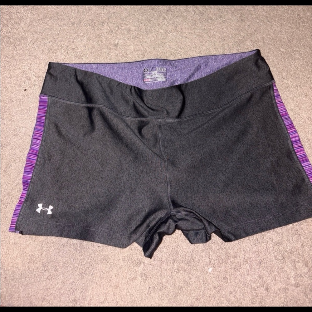 Under Armour Women's Charcoal and Violet Athletic Shorts